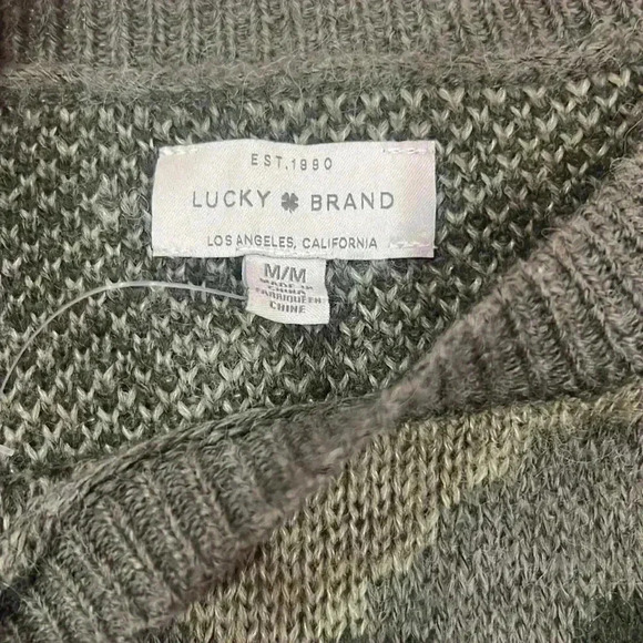 Lucky Brand Wool Blend Camo Sweater NWT Medium - Picture 4 of 5